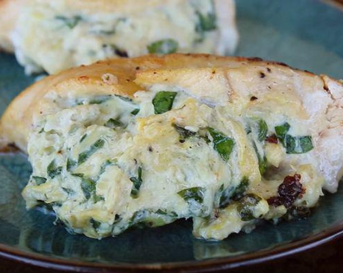 Spinach and Artichoke Dip Stuffed Chicken Recipe SideChef