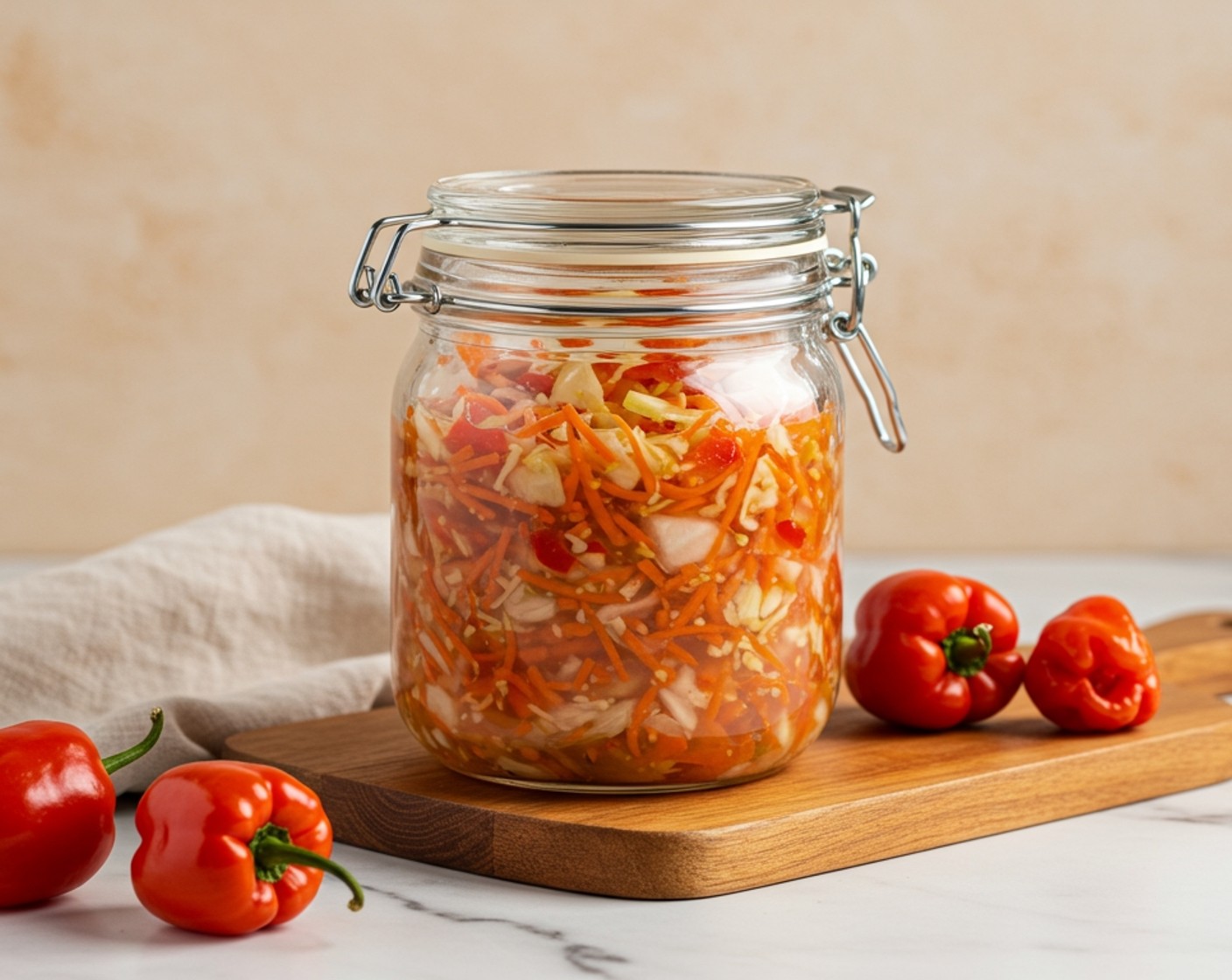 step 5 Pikliz is best served as a spicy accompaniment to griot (fried pork), fried plantains, or rice and beans.