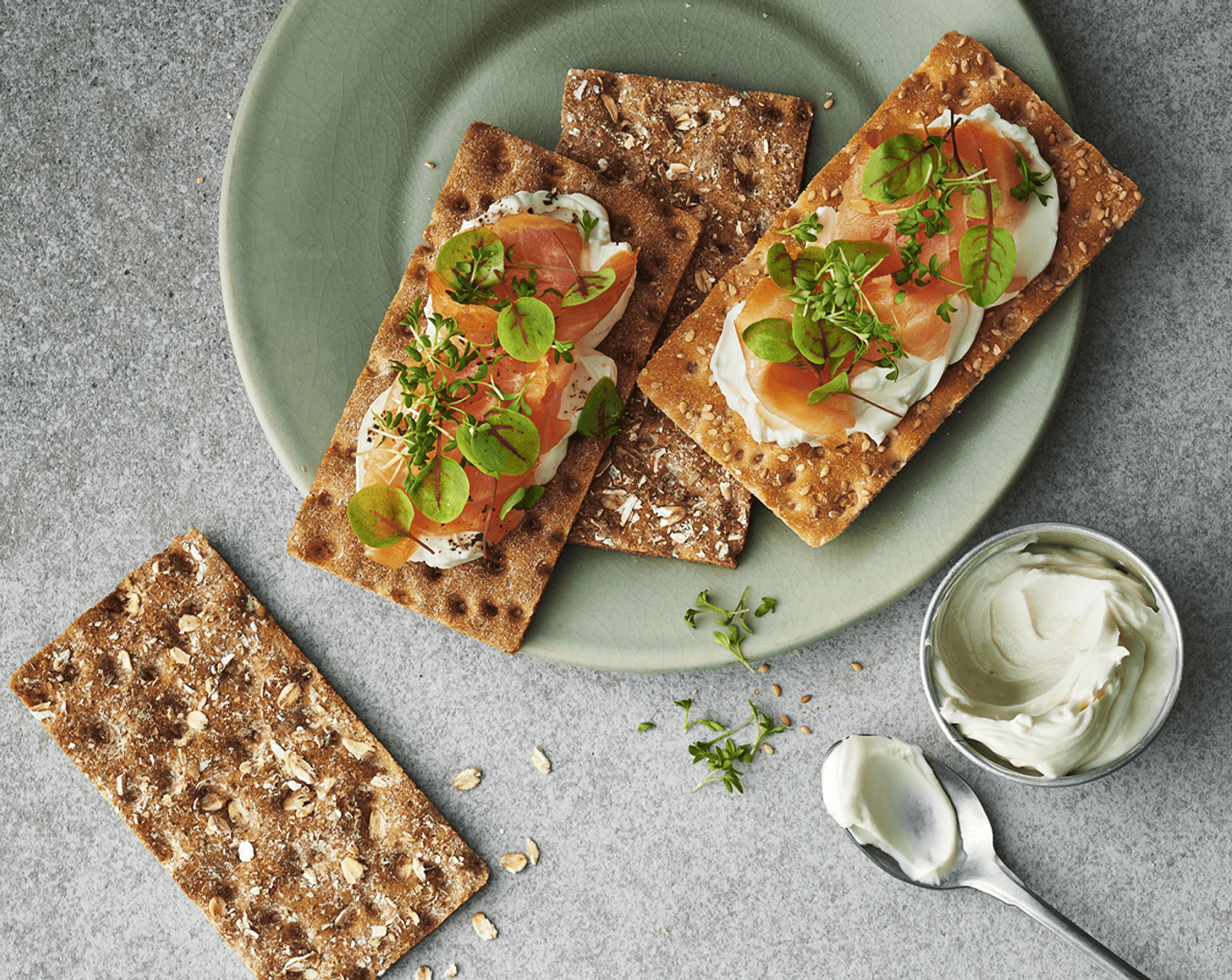 step 2 Add Smoked Salmon (2 slices) and top with a mix of Fresh Herbs (to taste). Enjoy!