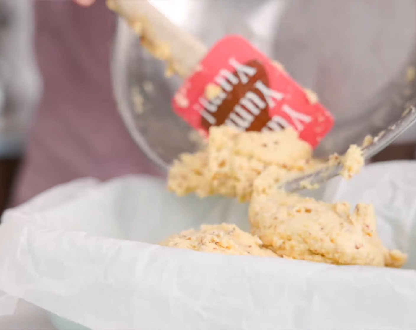 step 5 Pour batter into loaf pan and bake for 30 to 40 minutes until a fork inserted comes out clean.