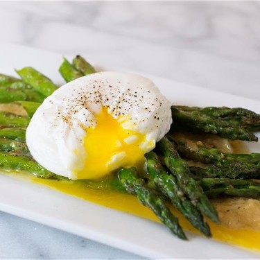 Asparagus, Poached Egg, Roasted Garlic Miso Butter Recipe | SideChef