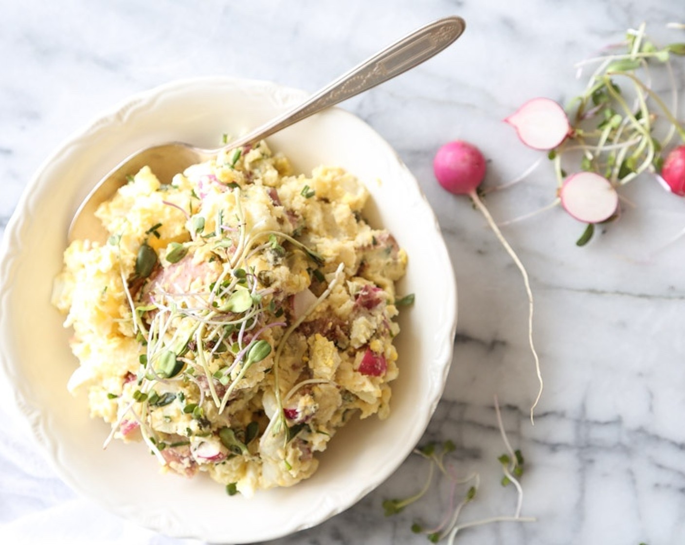 Red Potato Salad with Radishes, Capers and Chives