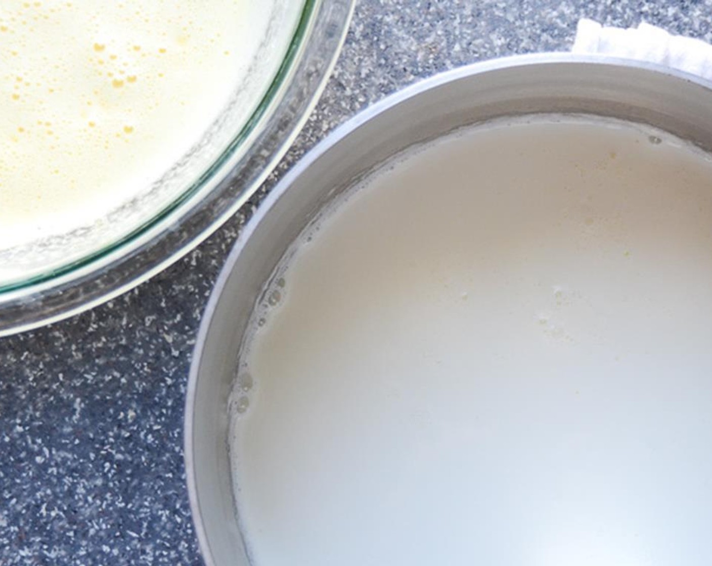 step 4 In a medium saucepan, heat the Kemps Half & Half (1 1/2 cups) to a simmer. Do not boil.
