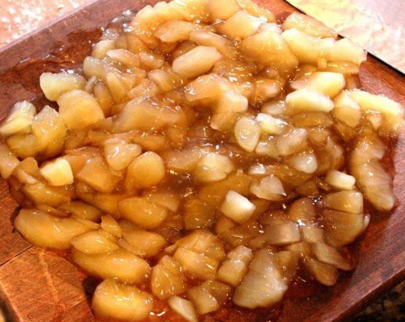 step 2 Coarsely chop the Apple Pie Filling (2 1/4 cups) into small pieces.