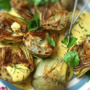 Pan-Fried Artichokes & Cilantro Mayo Recipe | SideChef