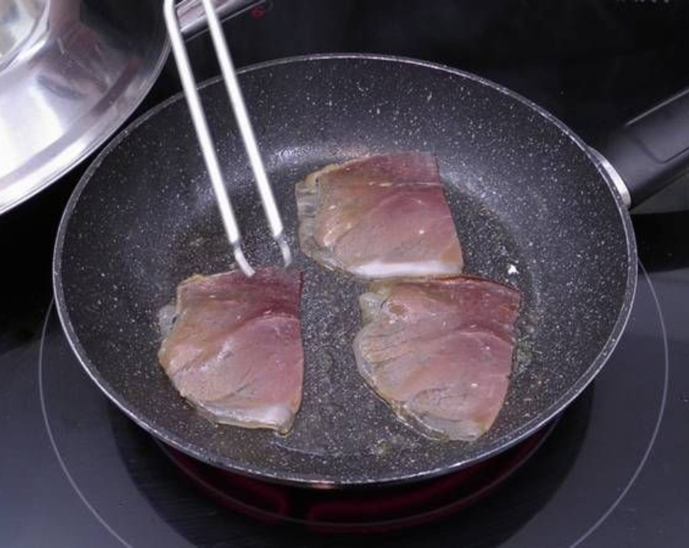 step 5 Fry the Serrano Ham (6 slices) in a little bit of Olive Oil (as needed).