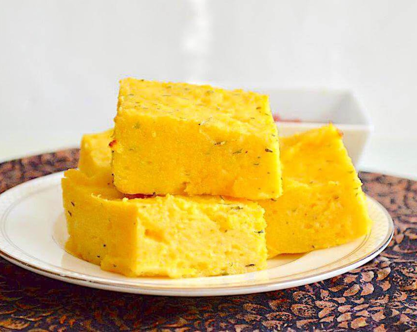 Baked Garlic Herb Polenta Squares