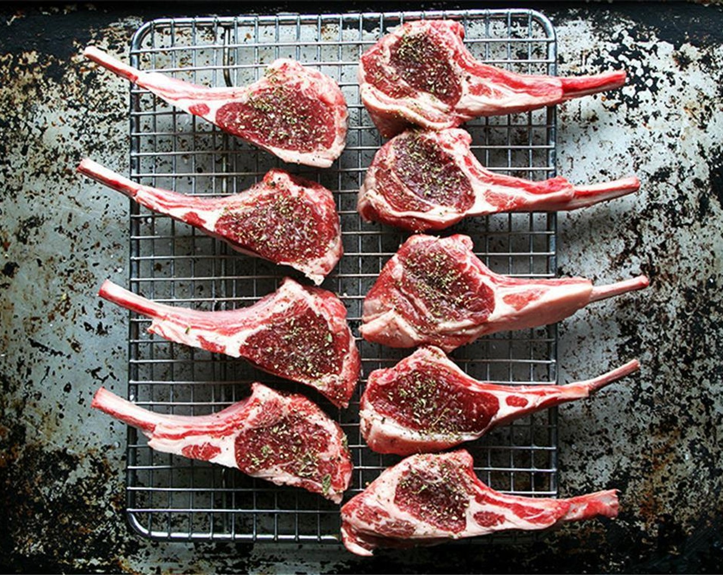step 5 Season both sides of the lamb chops all over with salt, pepper and Fresh Oregano (to taste). Place on a broiling pan.