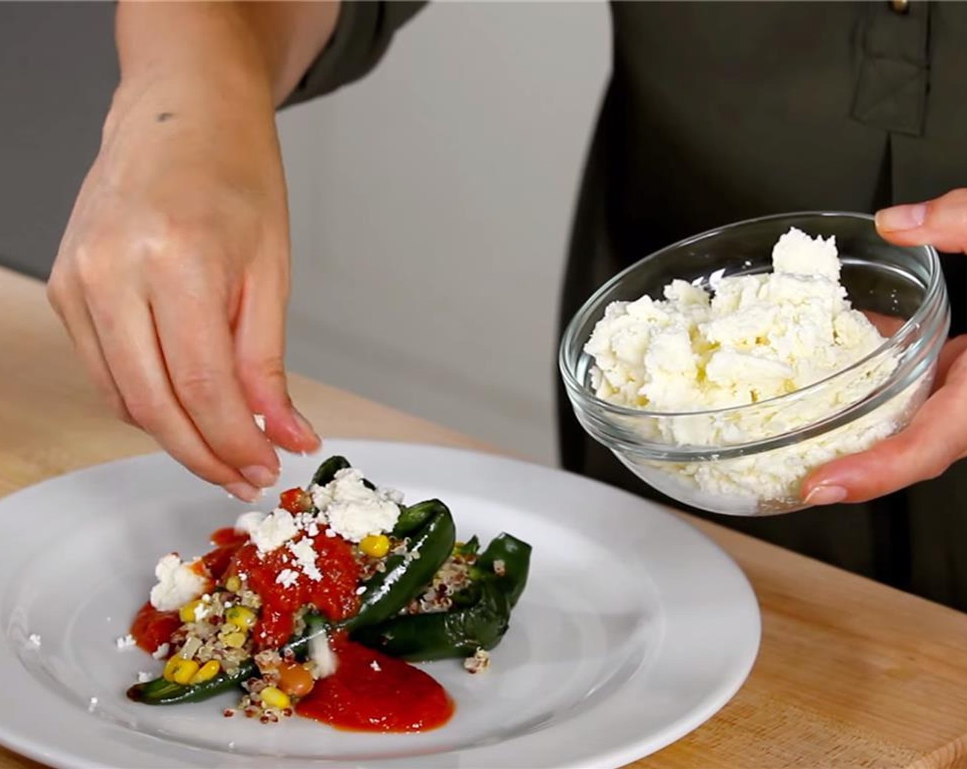 step 14 Sprinkle with the crumbled Queso Fresco (1 cup) and additional chopped cilantro, if desired.