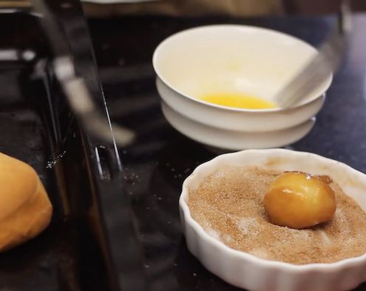 step 12 Immediately after baking, coat donut holes with butter and dust them with Simply Organic Cinnamon, Ground (1 tsp) and Granulated Sugar (1/2 cup).