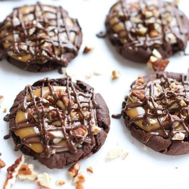 Brownie Turtle Cookies Recipe | SideChef