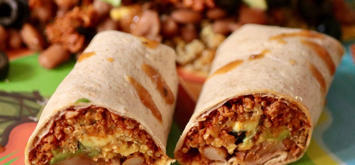 Vegan Quinoa Chorizo Loaded Breakfast Burrito Recipe SideChef