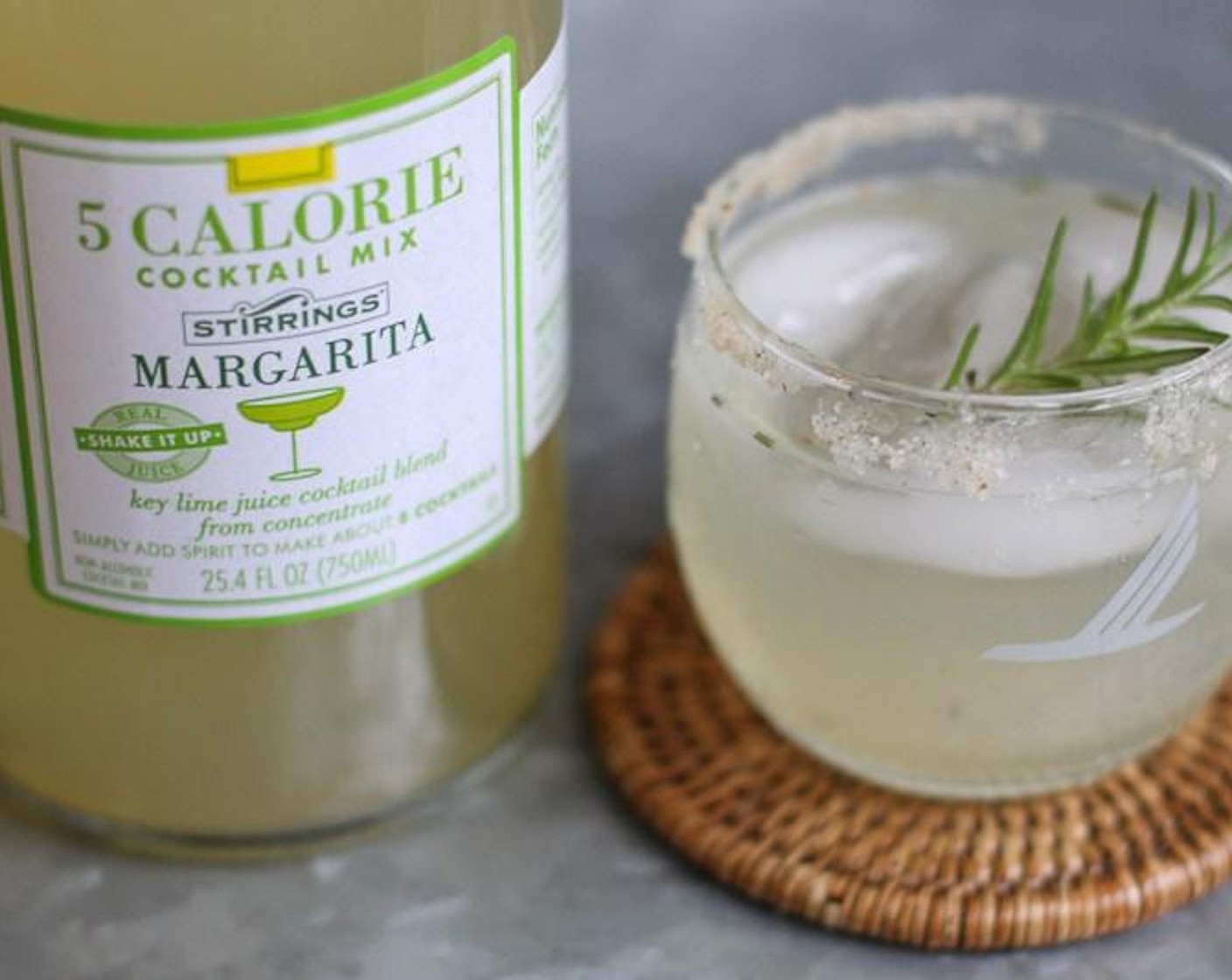 Skinny Citrus Rosemary Margarita with Jalapeno Infused Tequila