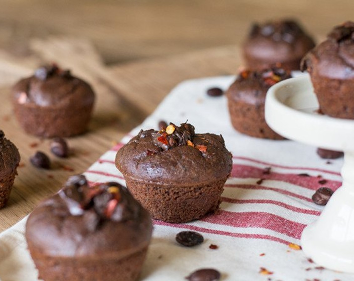 Fudgy Flourless Chocolate Chili Muffins