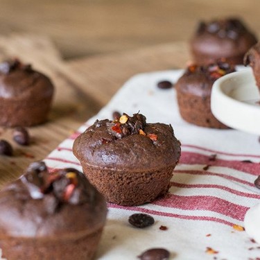 Fudgy Flourless Chocolate Chili Muffins Recipe | SideChef