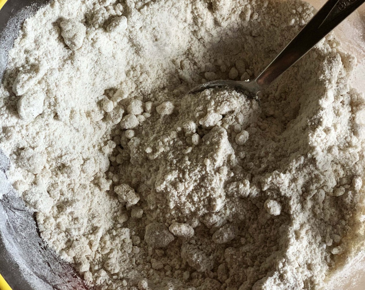 step 1 In a large bowl combine Buckwheat Flour (1 cup), Rice Flour (1 cup), Coconut Sugar (1/3 cup), Lemon (1), Xanthan Gum (1/2 tsp), Cream of Tartar (1 tsp), and Corn Starch (1/2 cup). Pour in Coconut Oil (2 oz) and stir with a fork.