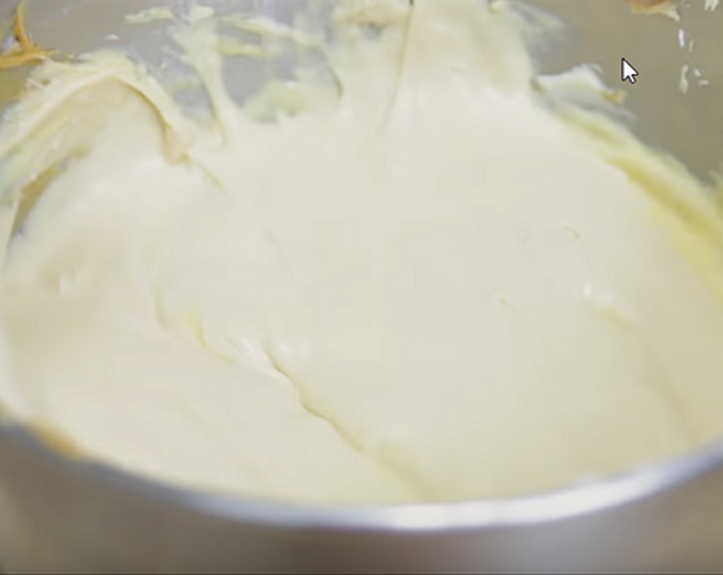 step 5 Slowly add the Salt (1 pinch) and Eggland's Best Classic Eggs (4), a little bit at a time, mix just until combined and continue to incorporate them with a spatula (over mixing can lead to your cheesecake to crack).