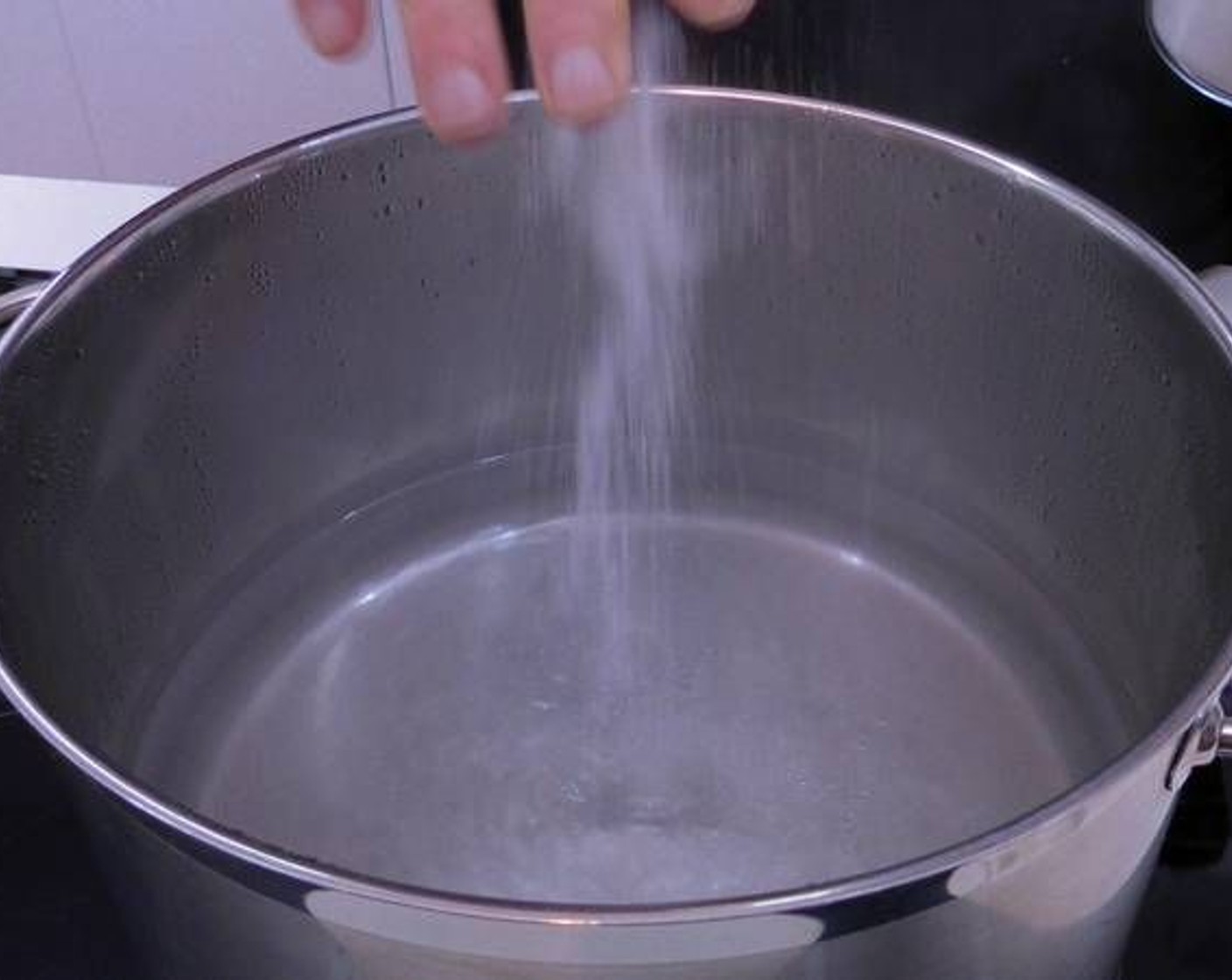 step 1 Start by heating a large pot with Water (to taste) and Salt (to taste). While the water is heating, you can start chopping the veggies.