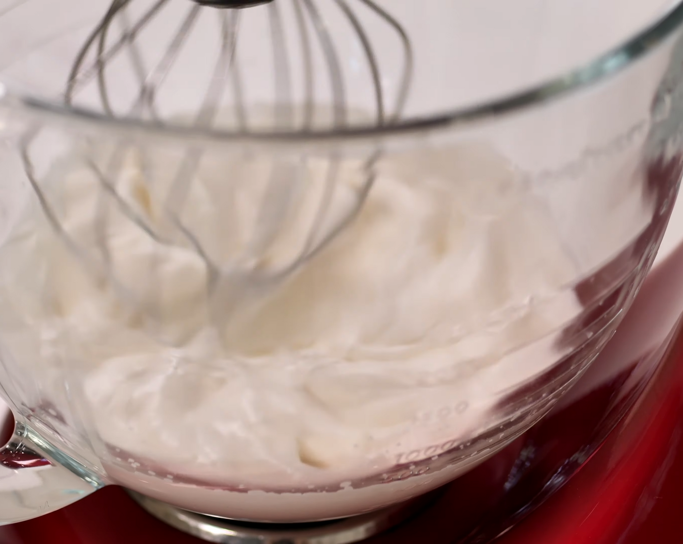 step 4 In a mixing bowl, whip Whipping Cream (1/2 cup) until soft peaks form. Set that aside in the fridge.