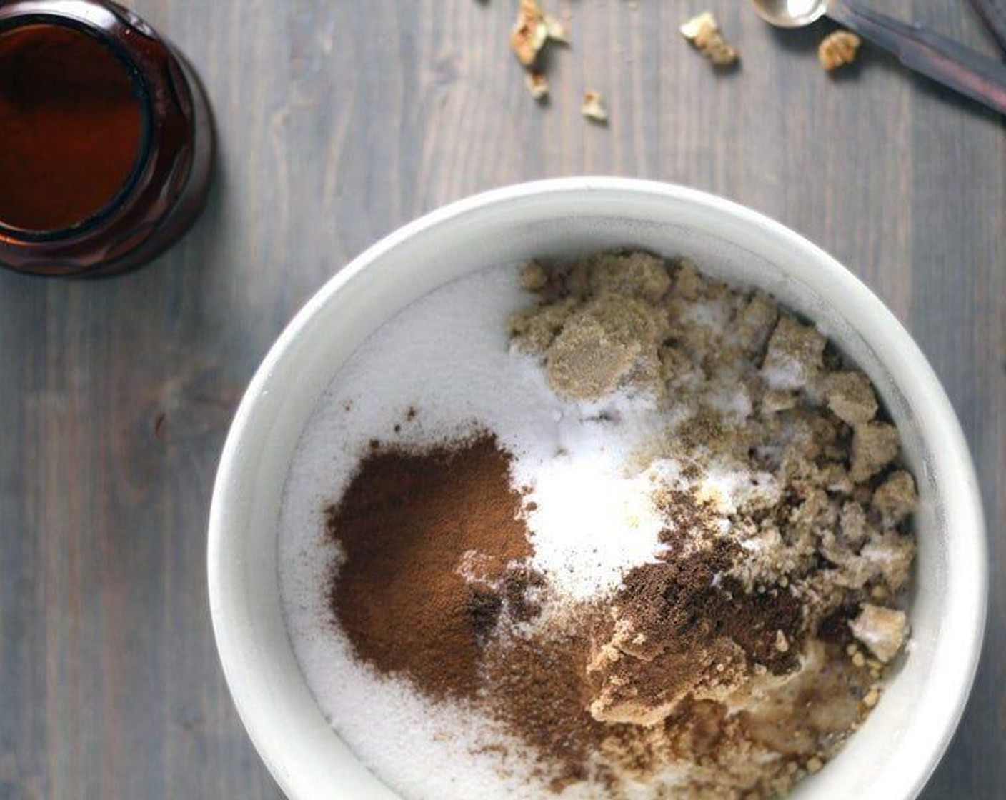 step 3 In a large bowl, combine All-Purpose Flour (3 cups), Brown Sugar (1 cup), Caster Sugar (1 cup), Baking Soda (1/2 Tbsp), Salt (1 tsp), Baking Powder (1/2 tsp), Ground Cinnamon (1/2 tsp), Ground Nutmeg (1/2 tsp), Ground Allspice (1/2 tsp), and Ground Ginger (1/2 tsp). Whisk to combine well.