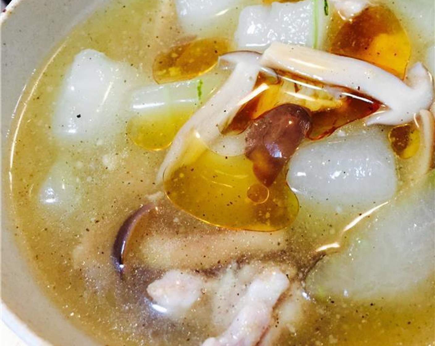 Winter Melon and Shimeji Mushroom Soup