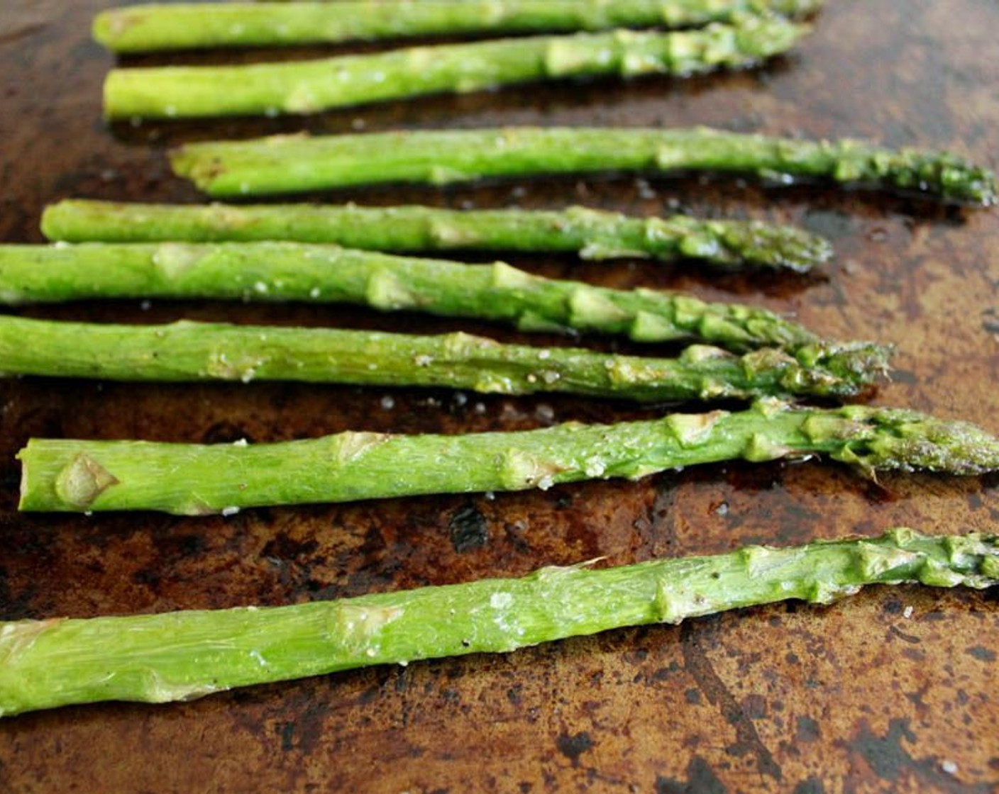 step 7 Roast asparagus for 8-10 minutes until lightly brown and just tender. Don’t overcook them. You want them to have a little bit of crunch.