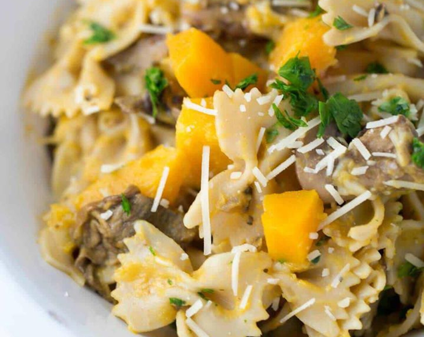 Butternut Squash Mushroom Farfalle Pasta