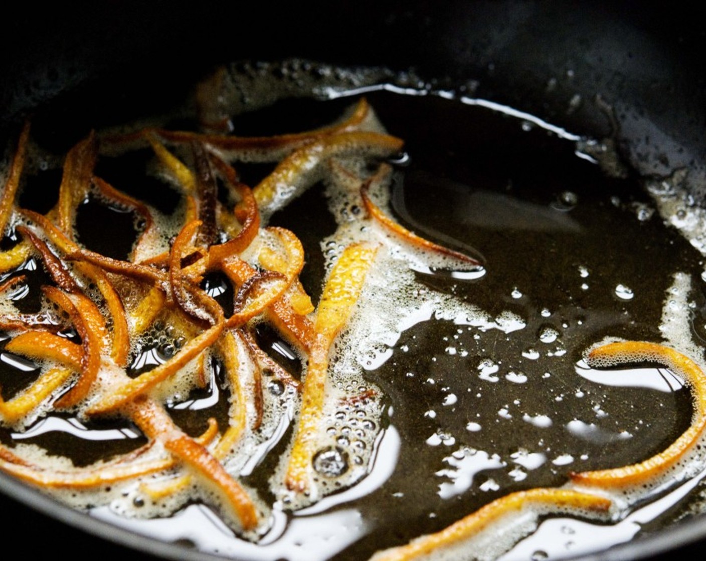 step 2 In a skillet, heat up the Butter (2 Tbsp) and saute’ the orange peel for a few minutes until it gets slightly crunchy.