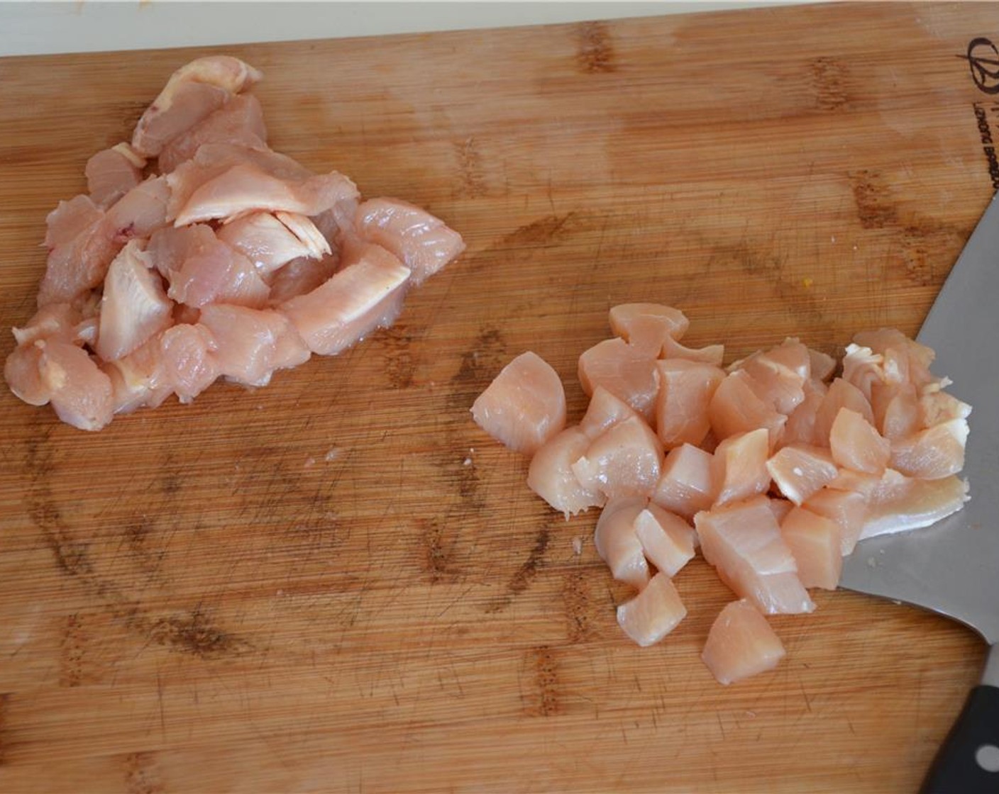 step 3 Dice the Tyson® Chicken Breasts (12 oz).
