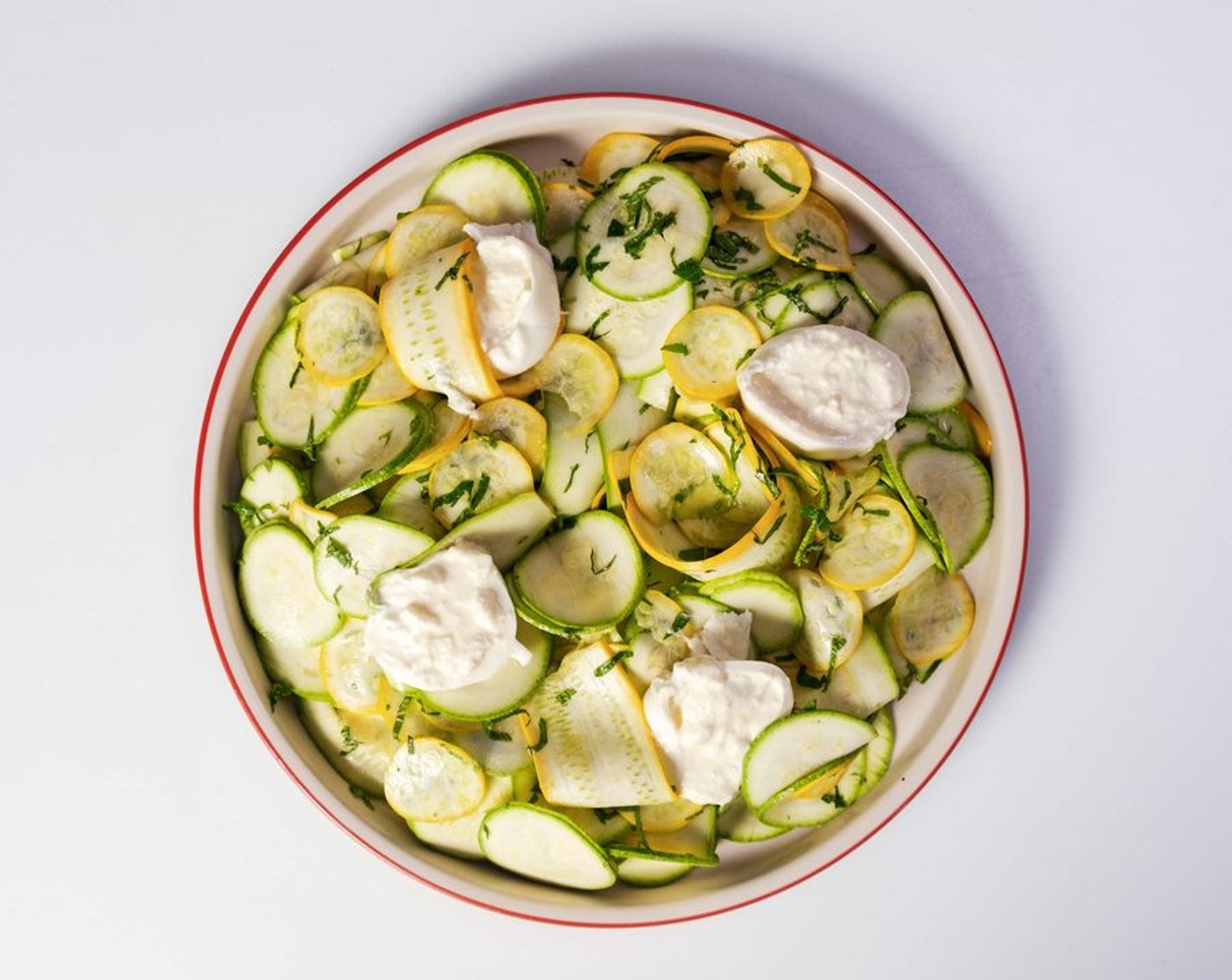 Zucchini, Mint, Lemon & Burrata Salad