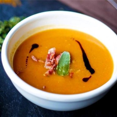 Acorn Squash Soup with Sage and Beef Bacon Recipe | SideChef