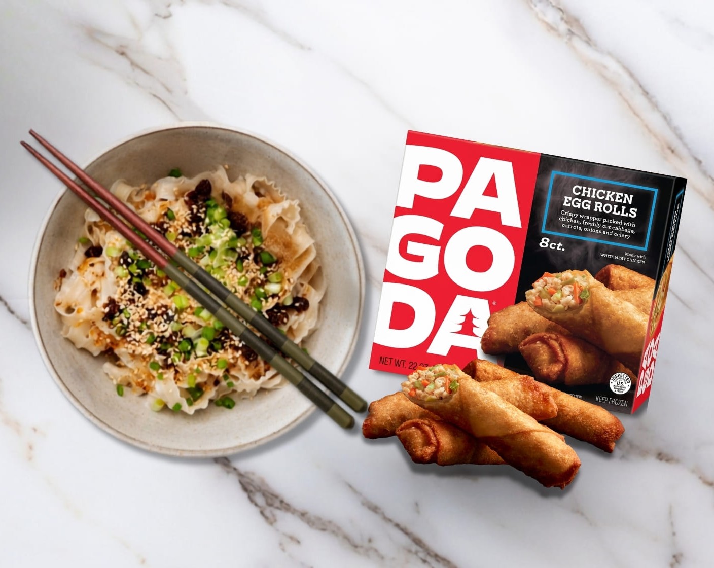 PAGODA® Egg Rolls with Chilled Sesame Noodles
