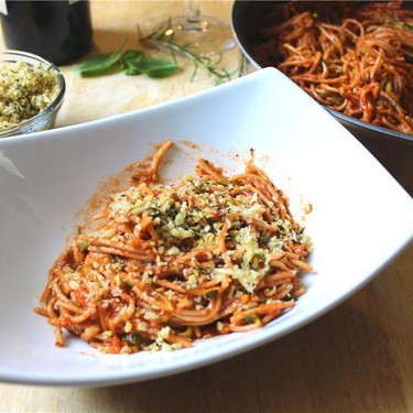 Spaghetti Marinara with Garlic Breadcrumbs Recipe | SideChef