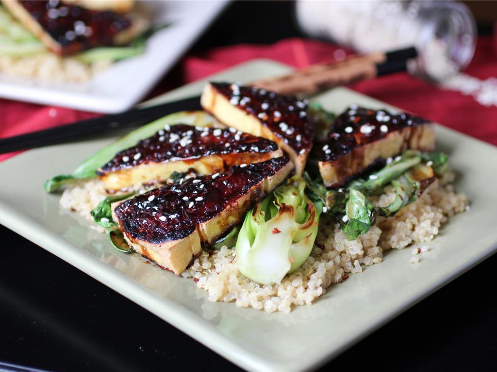 Teriyaki Glazed Tofu with Sesame Seared Bok Choy Recipe | SideChef