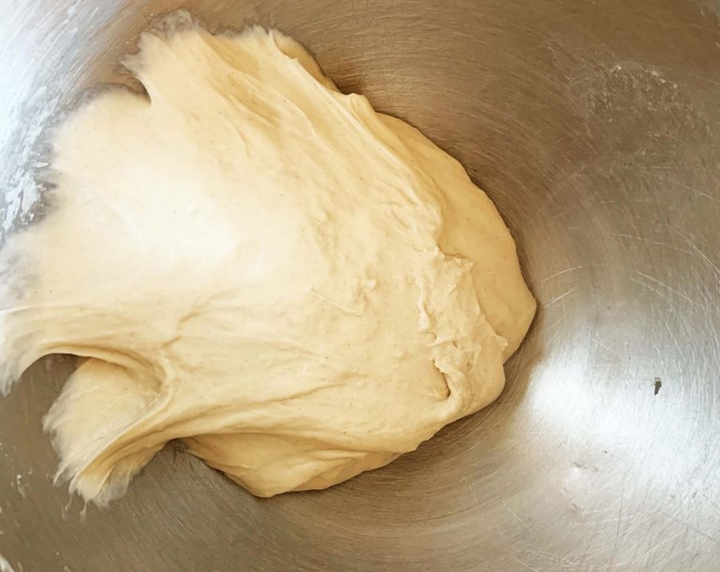 step 4 Mix well until the dough comes together then add Salt (1 tsp) and remaining Water (0.5 oz) and keep kneading until you get a smooth and elastic dough. Let it rest for 1 hour.
