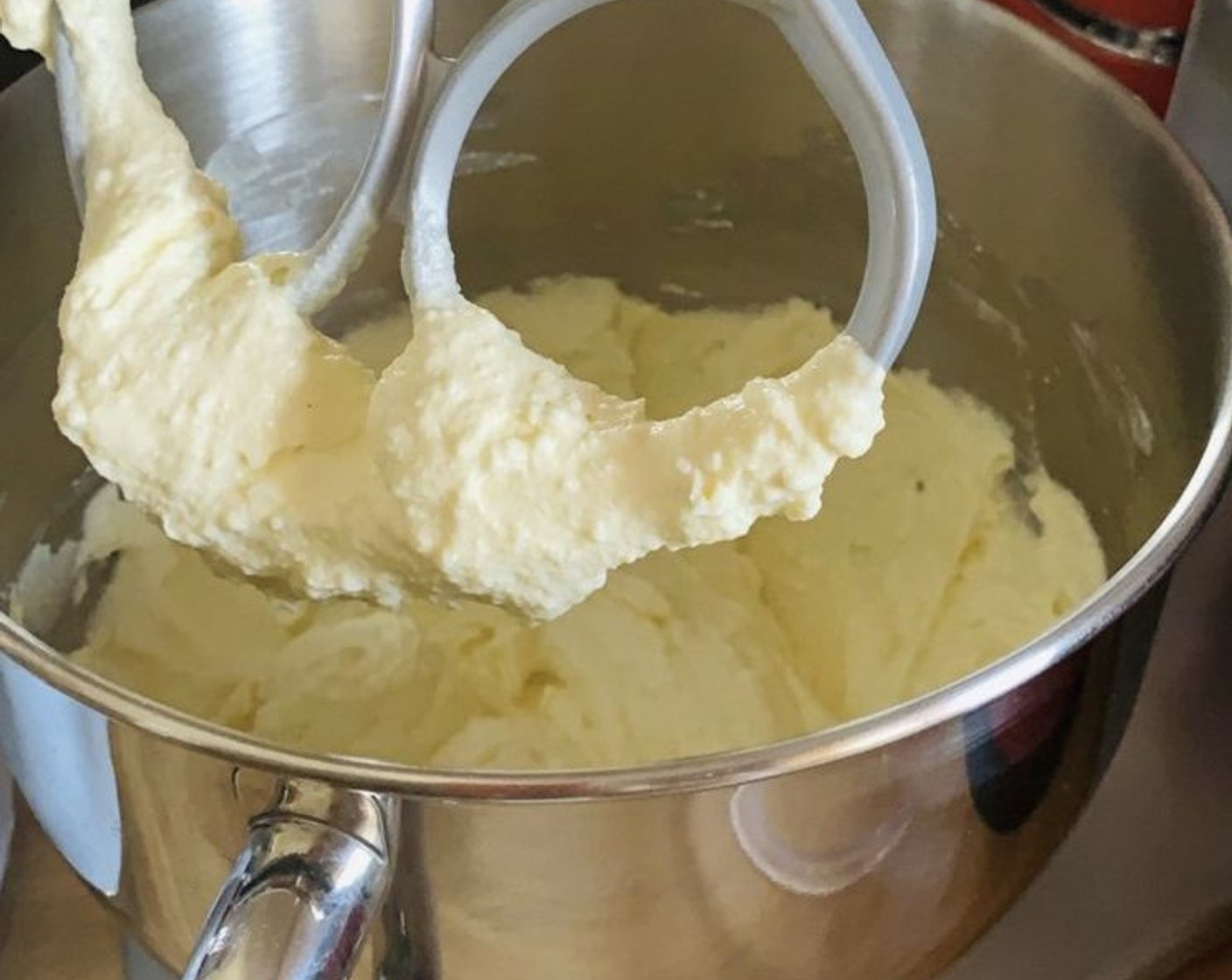 step 7 In a large bowl, whisk the Egg Yolks (2), Brown Sugar (1/3 cup), Cream Cheese (2/3 cup), and Ricotta Cheese (1 3/4 cups) together until you get a smooth cream.