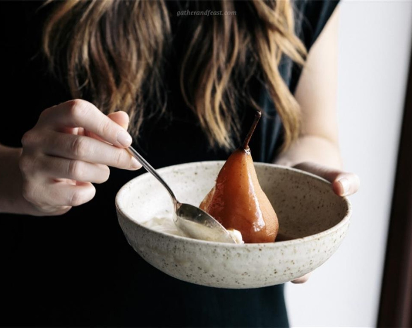 step 8 Lastly, pour the caramel over the poached pears and serve with natural yoghurt. Enjoy!