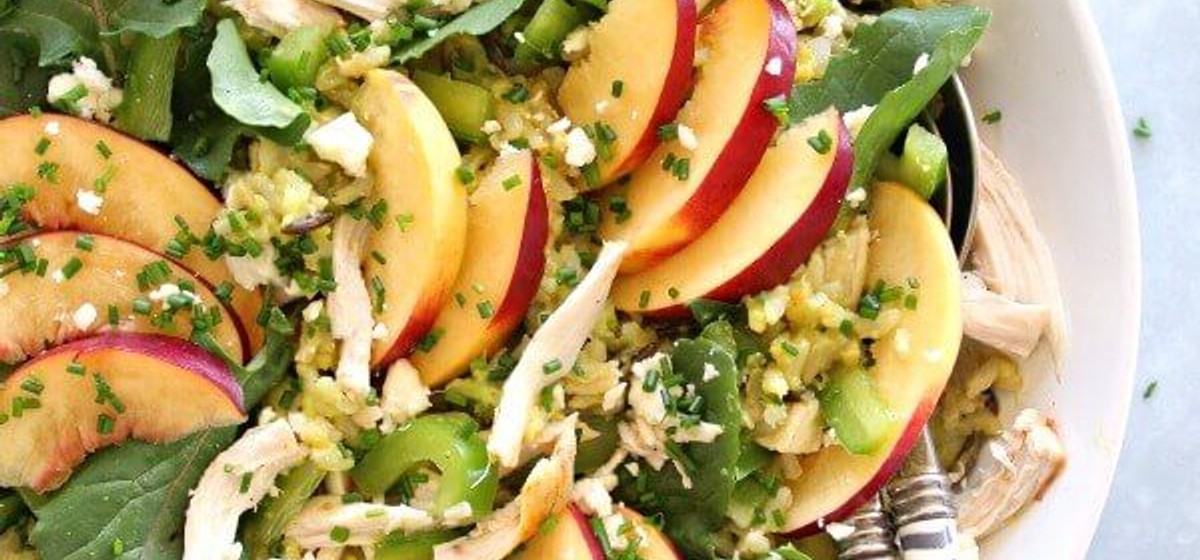 Avocado Wild Rice Nectarine Chicken Salad Recipe SideChef