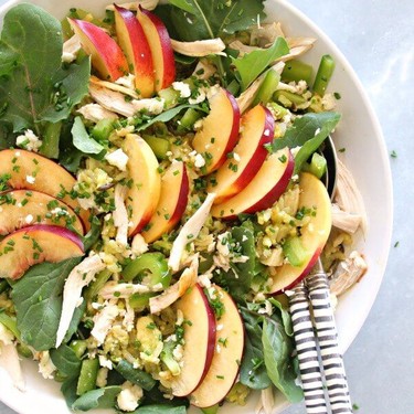 Avocado Wild Rice Nectarine Chicken Salad Recipe | SideChef