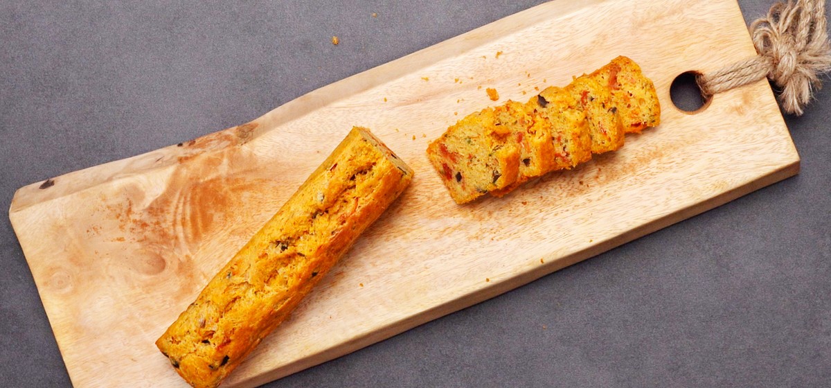 Hearty Pound Cake with Tomato, Olives, and Herbs Recipe | SideChef