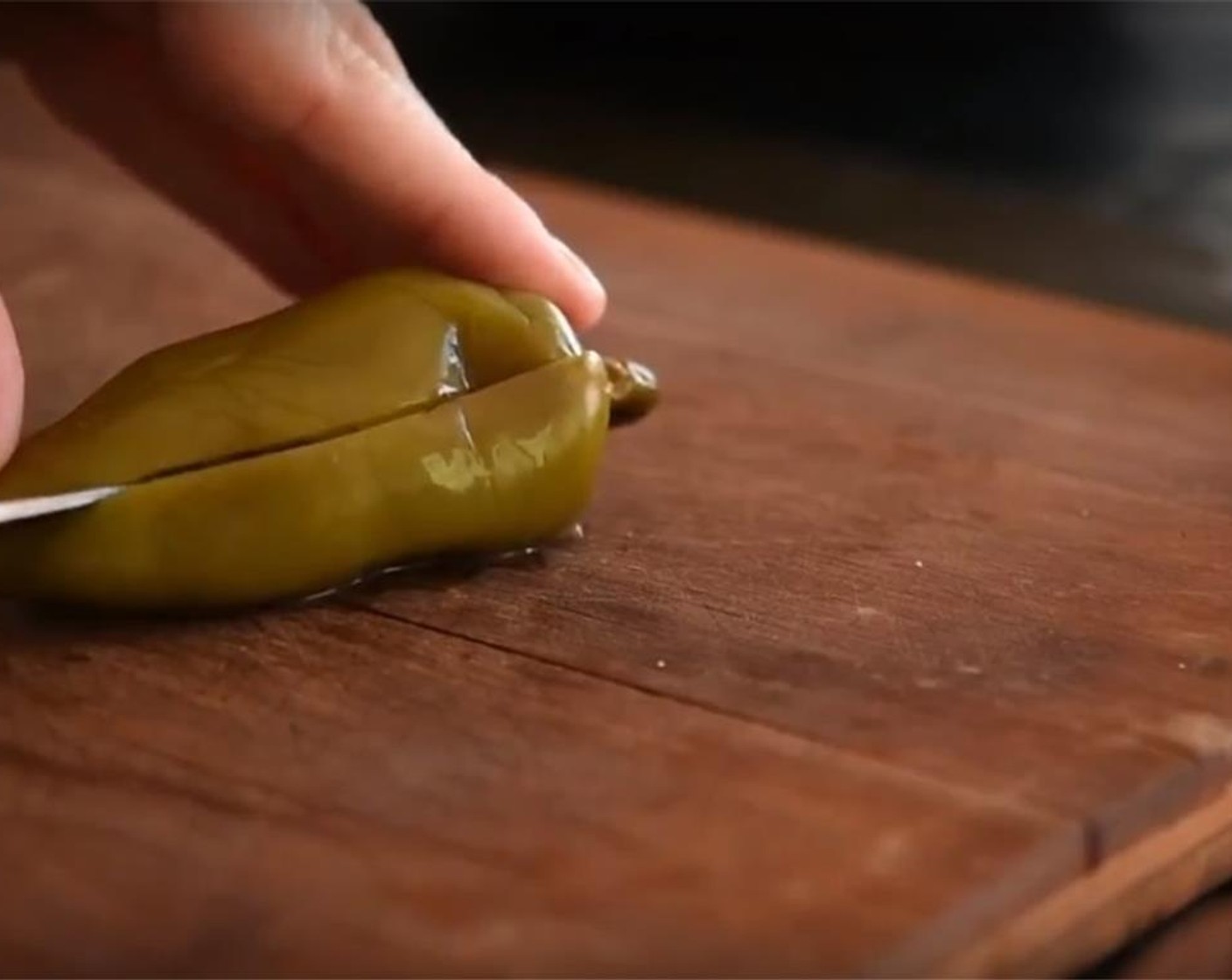 step 2 Slice Pickled Jalapeño Peppers (4) open and remove seeds.