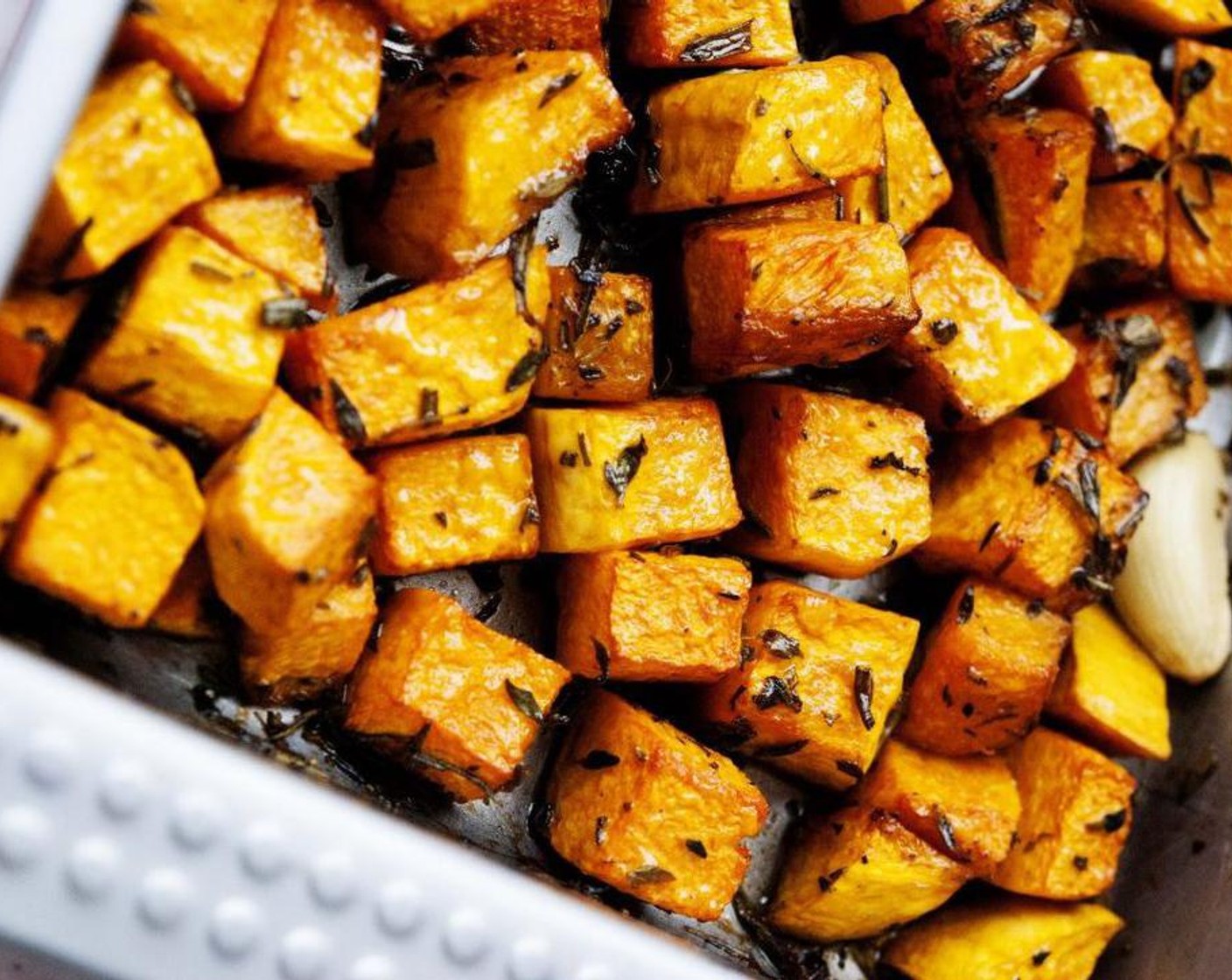 step 2 Dress Pumpkins (2 cups) with Salt (to taste) and Ground Black Pepper (to taste), Balsamic Vinegar (1 Tbsp), chopped Fresh Rosemary (to taste), Garlic (2 cloves) and Extra-Virgin Olive Oil (1 Tbsp). Stir all ingredients together and bake in a preheated oven for 30 minutes or until cooked. Set aside and let cool down.