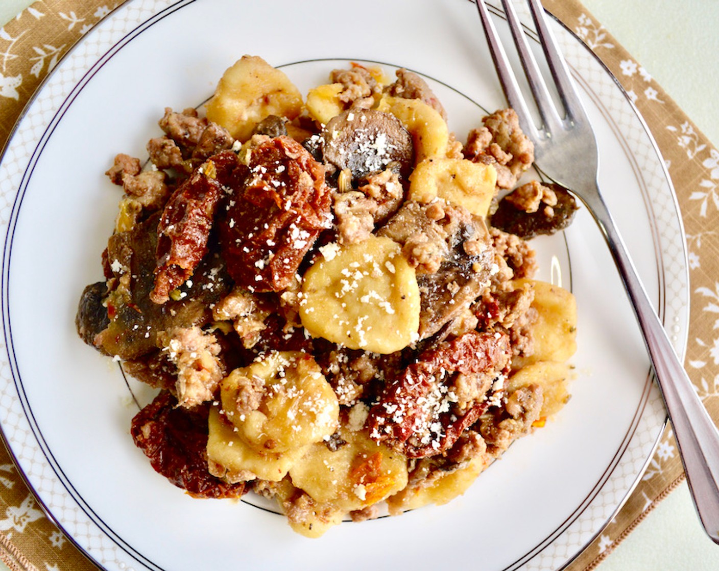 Sausage, Sun-Dried Tomato, Mushroom Orecchiette