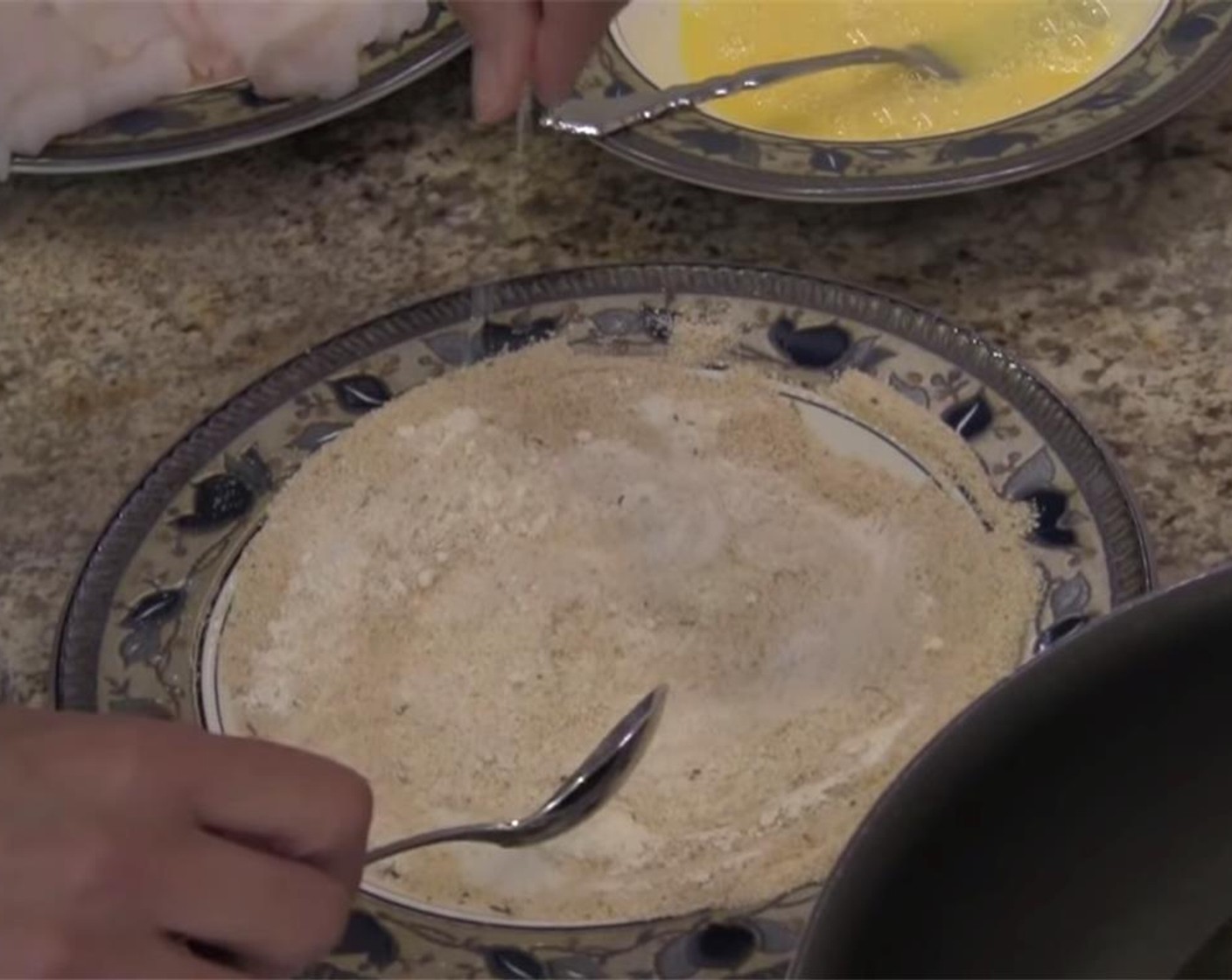 step 4 Mix the Cake Flour (2 Tbsp) and Italian-Style Breadcrumbs (1/2 cup) together on a plate.