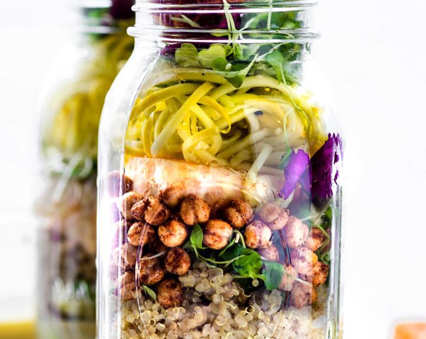 Picnic Ready Mason Jar Salad with Sesame Yogurt Dressing