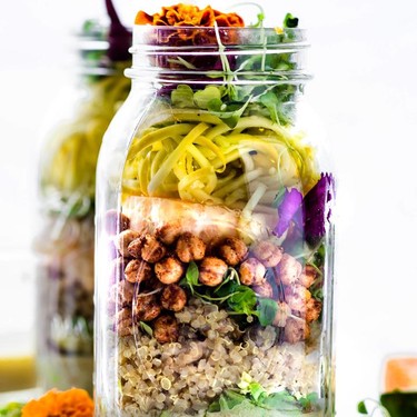 Picnic Ready Mason Jar Salad with Sesame Yogurt Dressing Recipe | SideChef