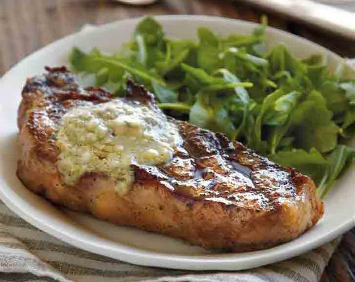 Cast Iron Steaks with Blue Cheese-Chive Butter