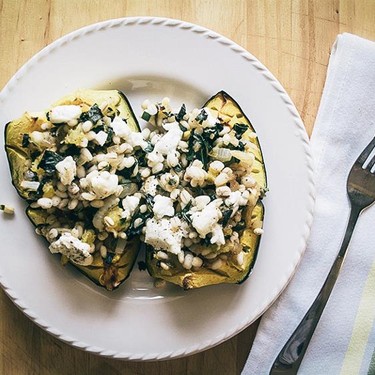Acorn Squash with Barley and Goat Cheese Recipe | SideChef