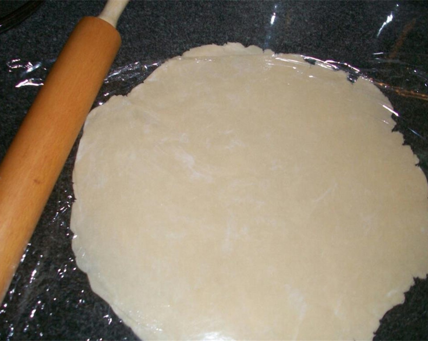 step 2 Add the Water (1/3 cup) a teaspoon at a time until a dough forms. Wrap in plastic wrap and chill.