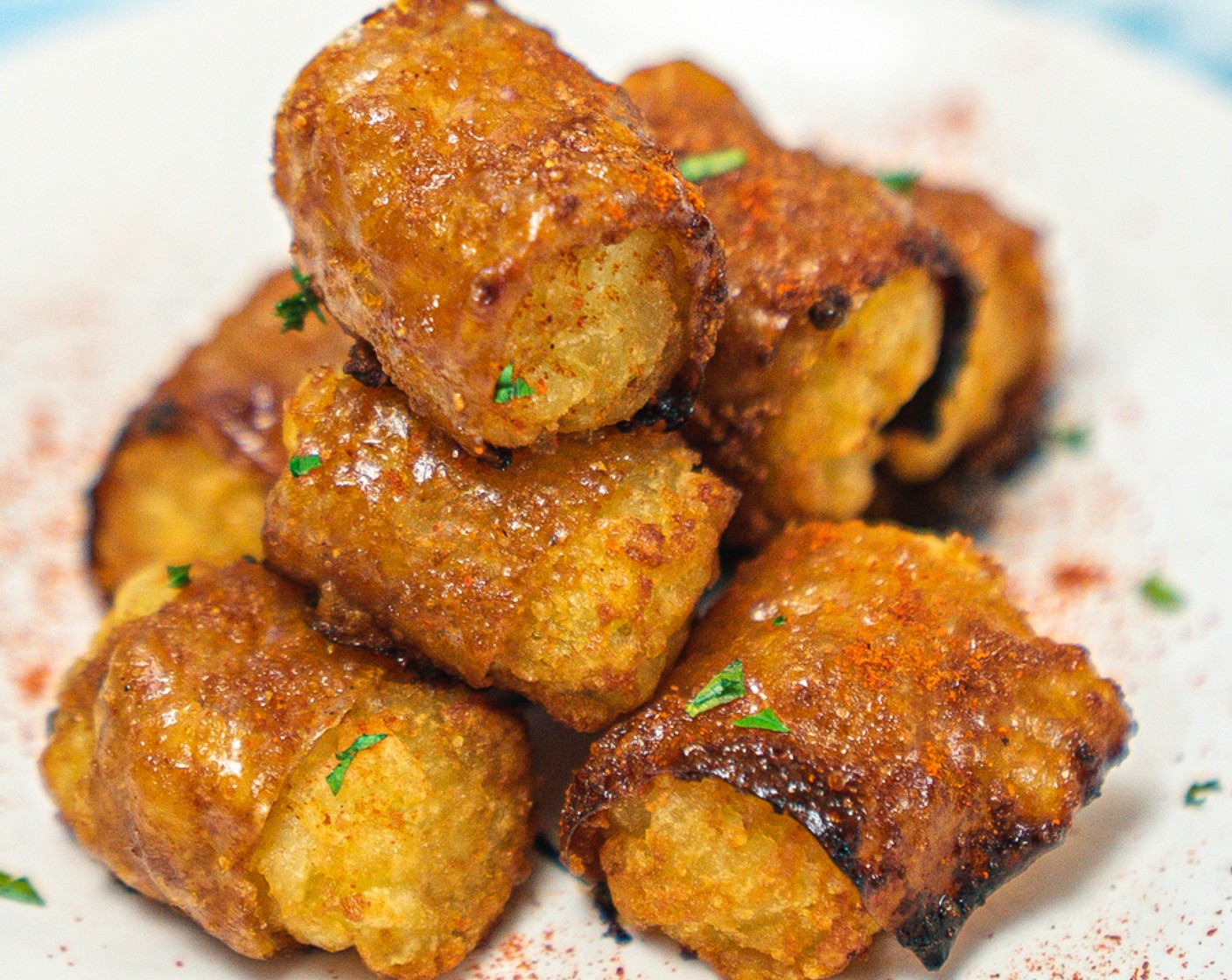 Vegan Bacon-Wrapped Tater Tots